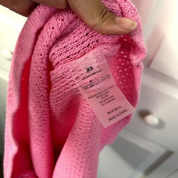 Victor Glemaud Pink Knit Cutout Halter Neck Midi Dress Women's Size X-Small XS - Picture 8 of 10